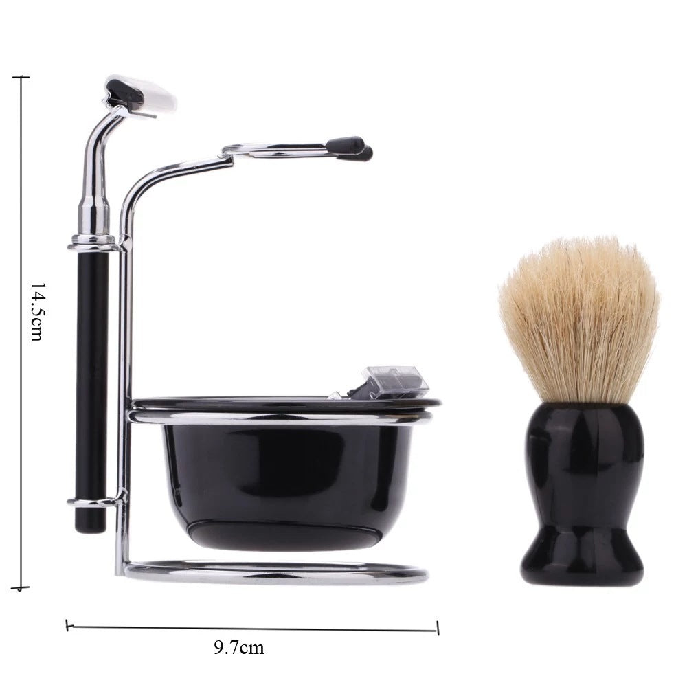 Manual Shaving Razor Set with Brush and Stand