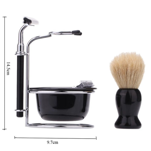 Manual Shaving Razor Set with Brush and Stand